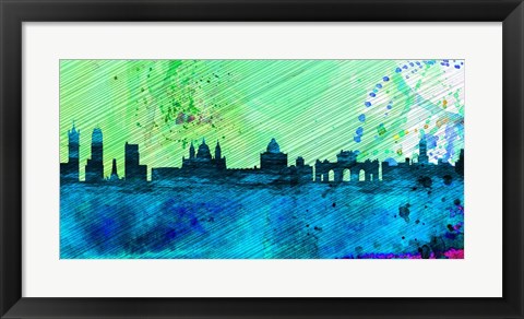 Framed Madrid City Skyline Print