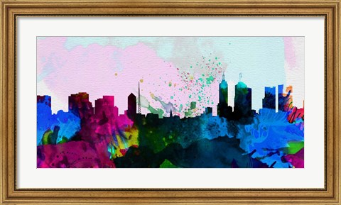Framed Melbourne City Skyline Print