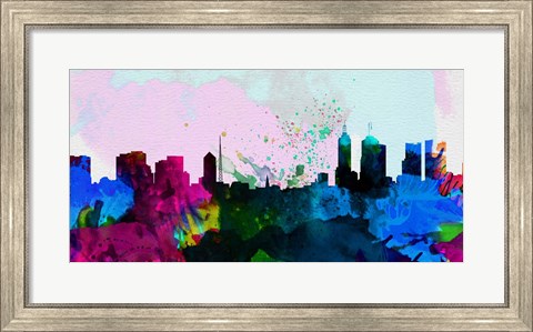 Framed Melbourne City Skyline Print
