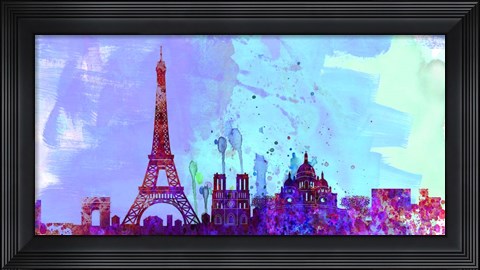 Framed Paris City Skyline Print