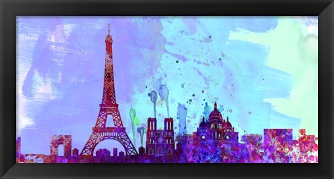 Framed Paris City Skyline Print