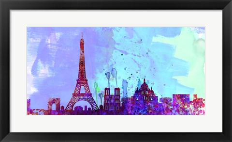 Framed Paris City Skyline Print