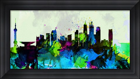 Framed Shanghai City Skyline Print