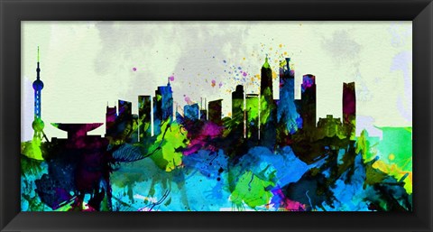 Framed Shanghai City Skyline Print