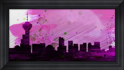 Framed Vancouver City Skyline Print
