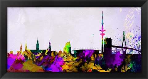 Framed Hamburg City Skyline Print