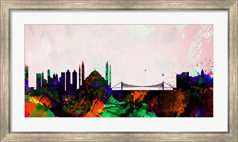 Framed Istanbul City Skyline Print