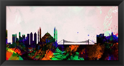 Framed Istanbul City Skyline Print
