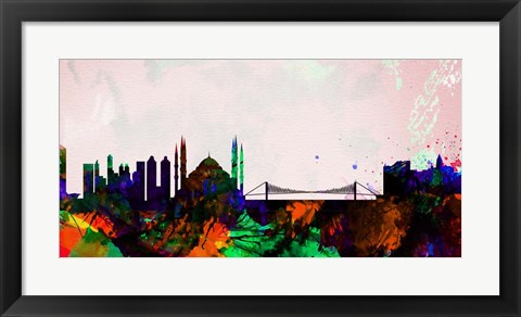 Framed Istanbul City Skyline Print