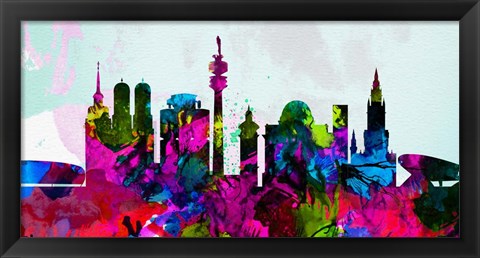 Framed Munich City Skyline Print