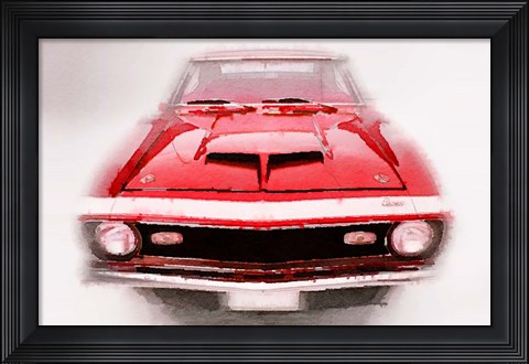 Framed 1968 Chevy Camaro Front End Print