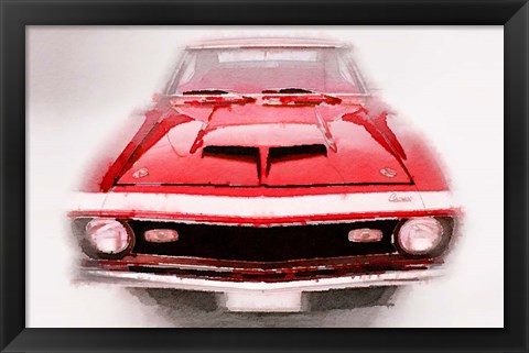 Framed 1968 Chevy Camaro Front End Print