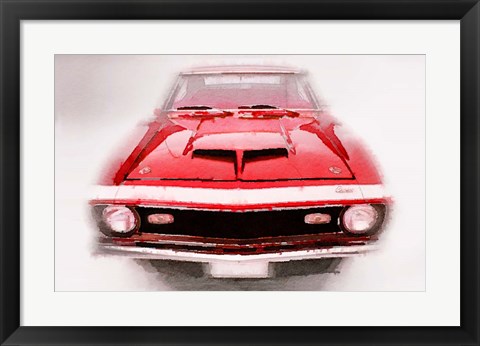 Framed 1968 Chevy Camaro Front End Print