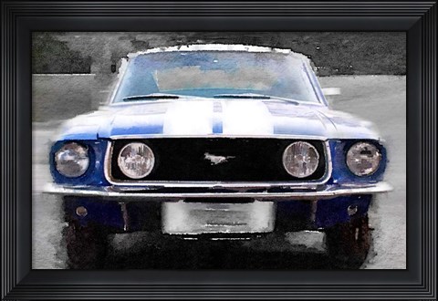 Framed 1968 Ford mustang Front End Print