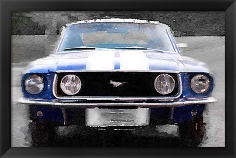 Framed 1968 Ford mustang Front End Print