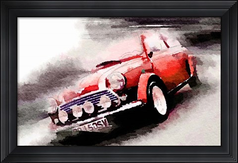 Framed 1963 Austin Mini Cooper Print