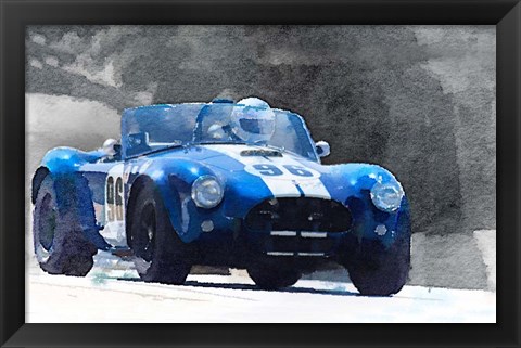 Framed 1964 AC Cobra Shelby Racing Print