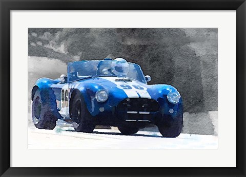 Framed 1964 AC Cobra Shelby Racing Print