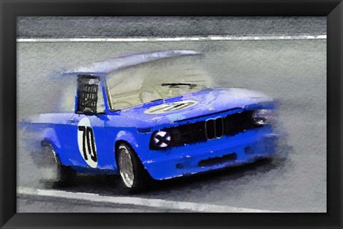 Framed 1969 BMW 2002 Racing Print