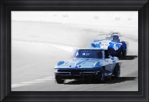 Framed Corvette and AC Cobra Shelby Print