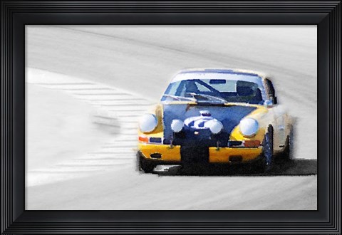 Framed Porsche 911 on Race Track Print