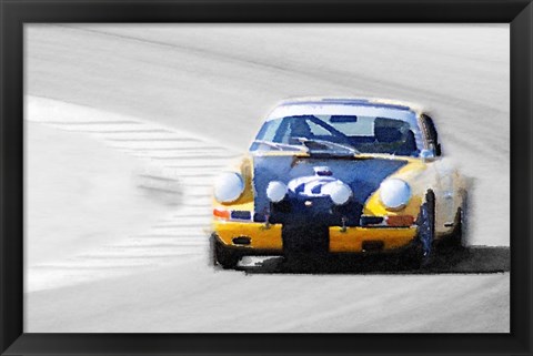 Framed Porsche 911 on Race Track Print