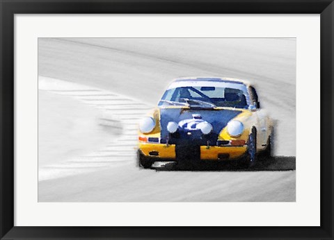 Framed Porsche 911 on Race Track Print