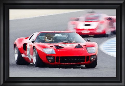 Framed Ford GT40 Race in Monterey Print