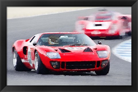 Framed Ford GT40 Race in Monterey Print