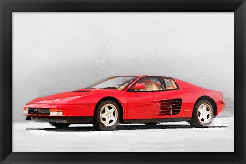 Framed 1983 Ferrari 512 Testarossa Print