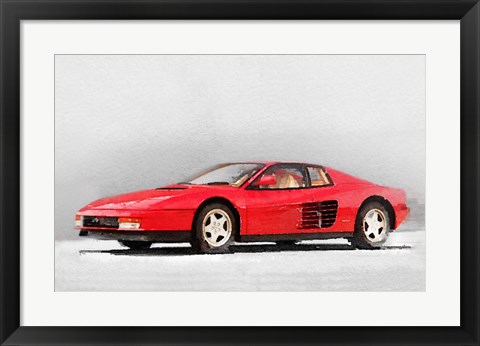 Framed 1983 Ferrari 512 Testarossa Print