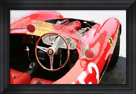Framed Ferrari Cockpit Monterey Print
