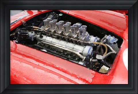 Framed Ferrari 250 GTO Engine Print
