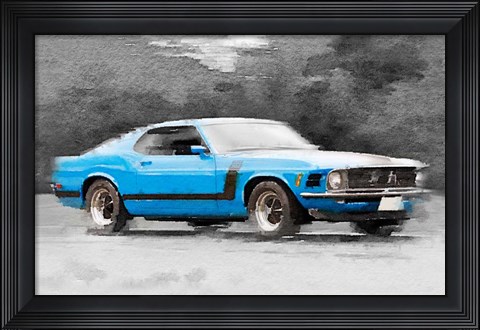 Framed 1970 Ford Mustang Boss Blue Print