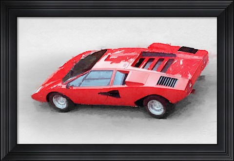 Framed 1974 Lamborghini Countach Print