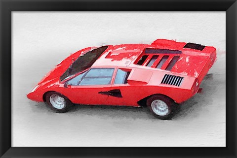 Framed 1974 Lamborghini Countach Print