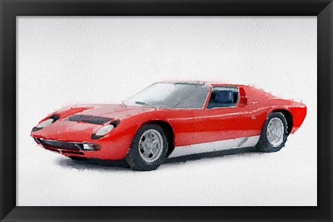 Framed 1969 Lamborghini Miura P400 S Print