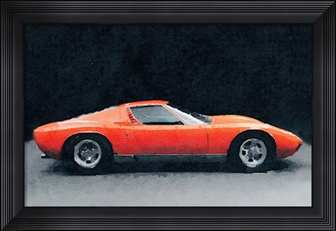 Framed 1971 Lamborghini Miura P400 S Print