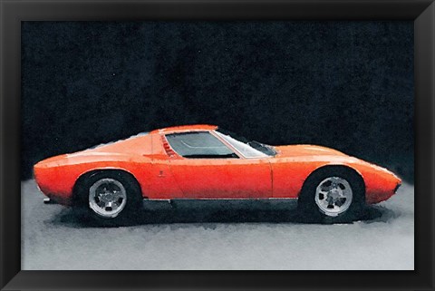 Framed 1971 Lamborghini Miura P400 S Print