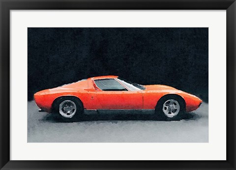 Framed 1971 Lamborghini Miura P400 S Print