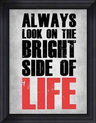 Framed Bright Side of Life Grey Print