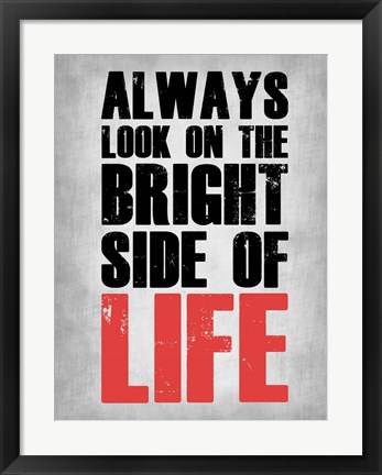 Framed Bright Side of Life Grey Print