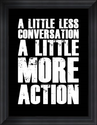Framed Little More Action Black Print