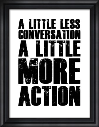 Framed Little More Action White Print