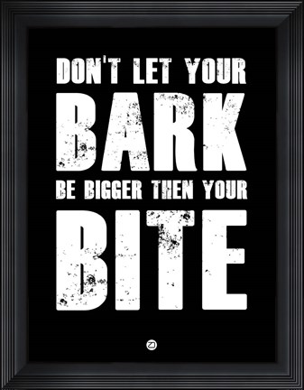 Framed Bark And Bite Black Print