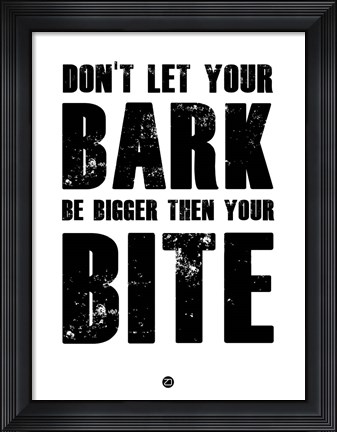 Framed Bark And Bite White Print