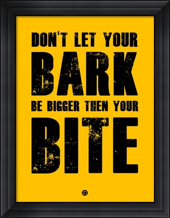 Framed Bark And Bite Yellow Print