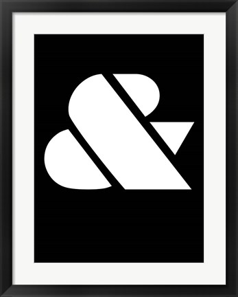 Framed Ampersand Black and White Print