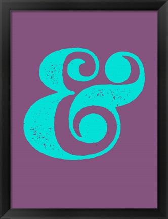 Framed Ampersand Purple and Blue Print