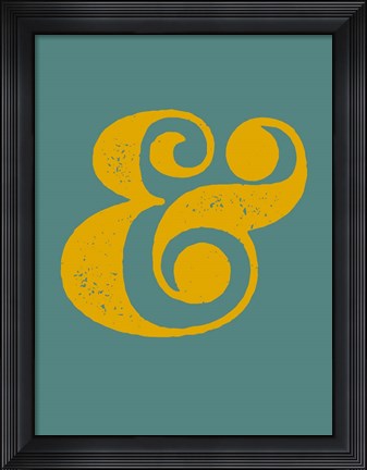 Framed Ampersand Blue and Yellow Print